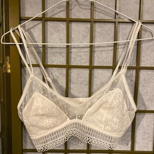 Victoria Secret White Lace Unlined Bralette 34C